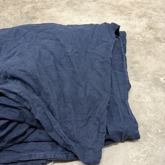 West Elm European Flax Linen Duvet Cover KING Slate Melange Blue 92x108In - Picture 4 of 4